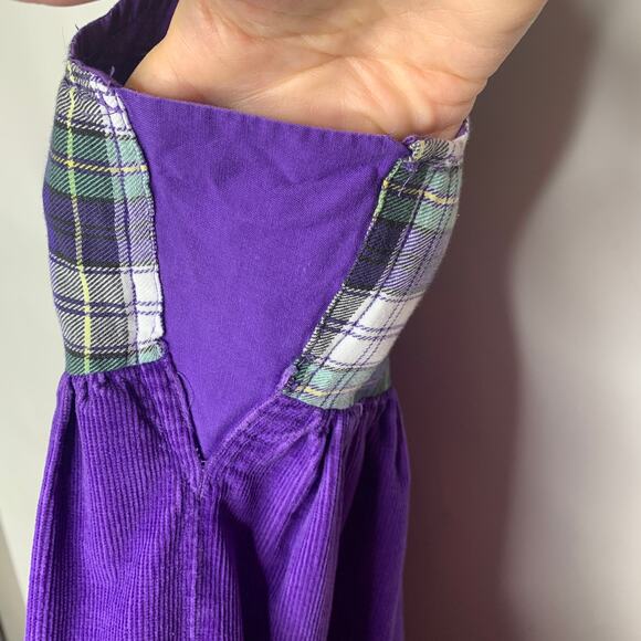 Cottagecore Purple Plaid Babydoll Dress Sz Medium - Picture 8 of 10